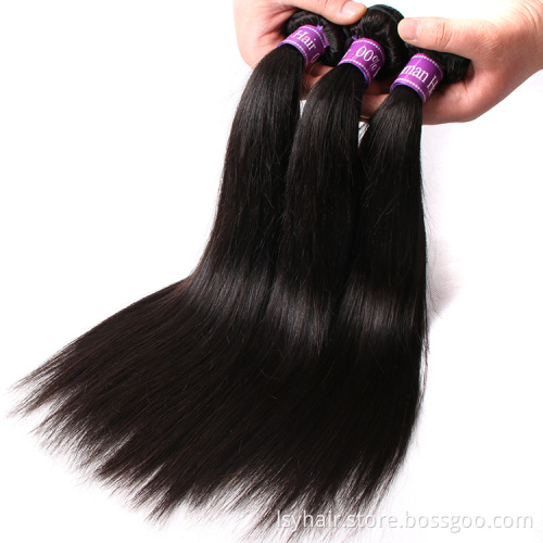 Cheap Wholesale  Non Remy Pre Dyed Natural Black Brazilian Straight Human Hair Bundles Economical Quality